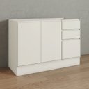 Ver imagem 1 de Balcão Pia 3 Portas 2 Gavetas 120cm 100% MDF Fineze Bege/Areia HP
