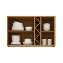 Ver imagem 3 de Armário Aéreo Cozinha Modulado Tempranillo Nicho Adega 2 Portas Vidro Reflecta120cm Amendoa/off