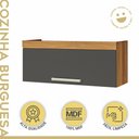 Ver imagem 2 de Armário de Cozinha Aéreo 80cm 1 Porta Basculante Burguesa Premuim 100% MDF Cinza/Freijó/Grafite