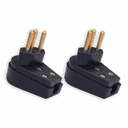 Ver imagem 2 de Kit 2 Pino Plug Macho Gigante Bipolar 2p +t 20a 250v Ilumi Cor:preto