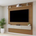 Ver imagem 1 de Painel para TV até 70 Polegadas MDF 179CMX218CM Frisado Curitiba Marrom