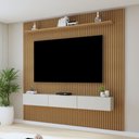 Ver imagem 1 de Painel para TV até 75 Polegadas MDF 224CMX218CM Frisado Curitiba Marrom