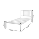 Ver imagem 2 de Cama Solteiro Bruna em Aço Industrial Branco para Quarto com Cabeceira Estofada Branco
