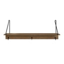 Ver imagem 4 de Conjunto Prateleira Decorativa com Sapateira Banco Industrial Marrom/Vermont/Preto