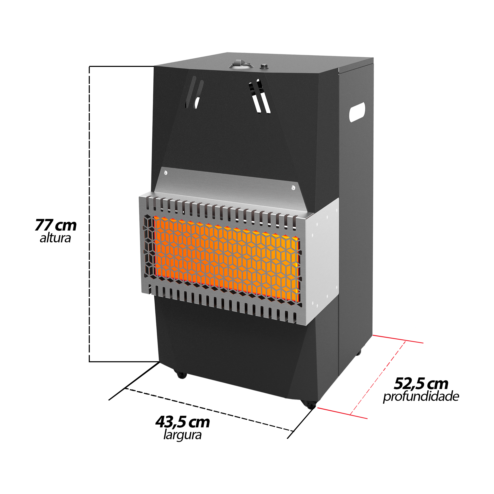 Aquecedor de Ambiente Lareira à Gás GLP AQGLP Saro Preto - 4