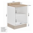 Ver imagem 3 de Balcão Planejado 2 Portas 60cm com Tampo com Rodapé Ipanema CabeCasa MadeiraOriginals Branco/Fendi