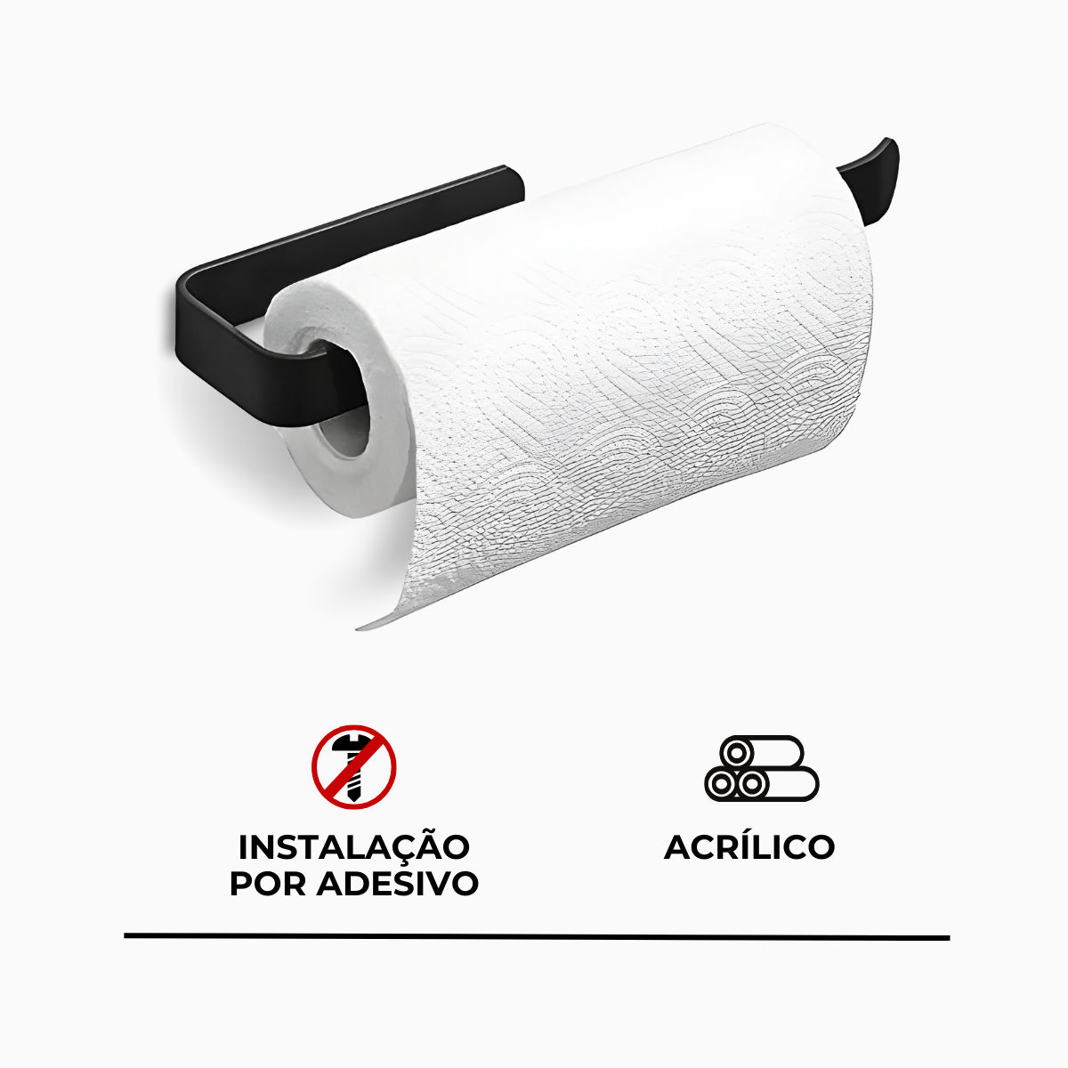 Suporte Multiuso Papel Toalha com Adesivo para Parede - 3