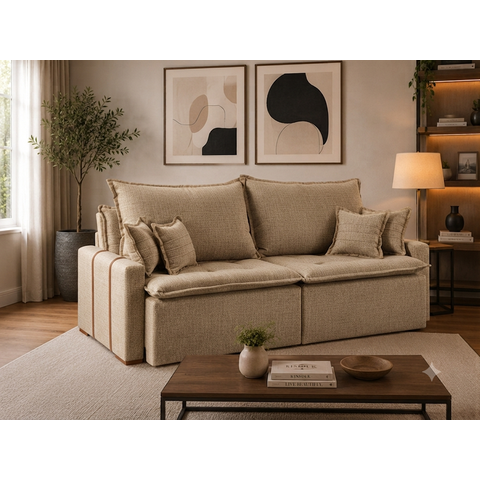 Sofa Orfeu 2.20 Nobly Linho Bege