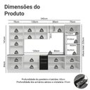 Ver imagem 3 de Armário de Cozinha Completa 340 X 60 cm Branco/Preto Lux Madesa 04