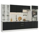 Ver imagem 2 de Armário de Cozinha Completa 340 X 60 cm Branco/Preto Lux Madesa 04