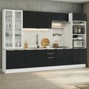 Ver imagem 1 de Armário de Cozinha Completa 340 X 60 cm Branco/Preto Lux Madesa 04