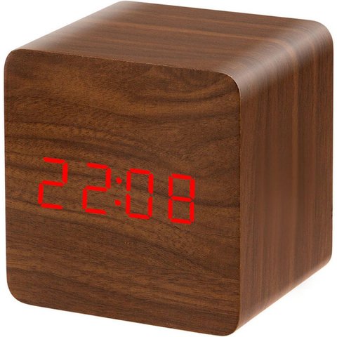 Relógio de Quarto Digital C/ Alarme, Led 5v Quadrado 6,5cm 3 Sensores de Luminosidade Temperatura