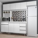 Ver imagem 2 de Cozinha Modulada 5 Peças Balcão com Pia 120cm Andréia Branco - AJL Móveis