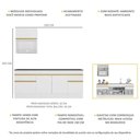 Ver imagem 3 de Cozinha Compacta Armário Balcão e Rodapé FL2110 Veneza Multi Branco/Dourado