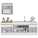 Ver imagem 5 de Cozinha Compacta Armário Balcão e Rodapé FL2110 Veneza Multi Branco/Dourado