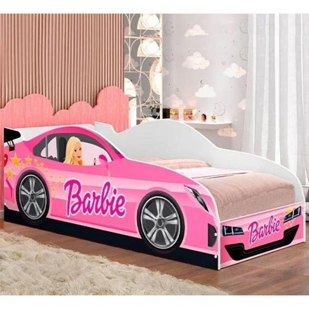 Cama Infantil Adesivada com Proteção Lateral Barbie - WebContinental