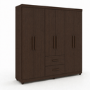 Ver imagem 1 de Guarda Roupa Casal Slim 6 Portas 2 Gavetas Café Formimóveis