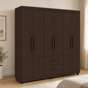 Ver imagem 2 de Guarda Roupa Casal Slim 6 Portas 2 Gavetas Café Formimóveis