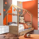 Ver imagem 1 de Bicama Casinha Montessoriana Solteiro Aveiro Oak Sorriso Shop Jm