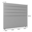Ver imagem 2 de Cabeceira Casal Napoli 140cm Material Sintético Marrom c/ Frame Italian Flex