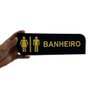 Placa Sinalização Indicação Banheiro Wc Acrílico Preto com Dourado 30x9cm - 4