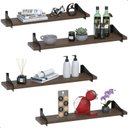 Ver imagem 1 de 4 Prateleiras Suspensa Estilo Industrial Madeira 50cm Fs P:marrom