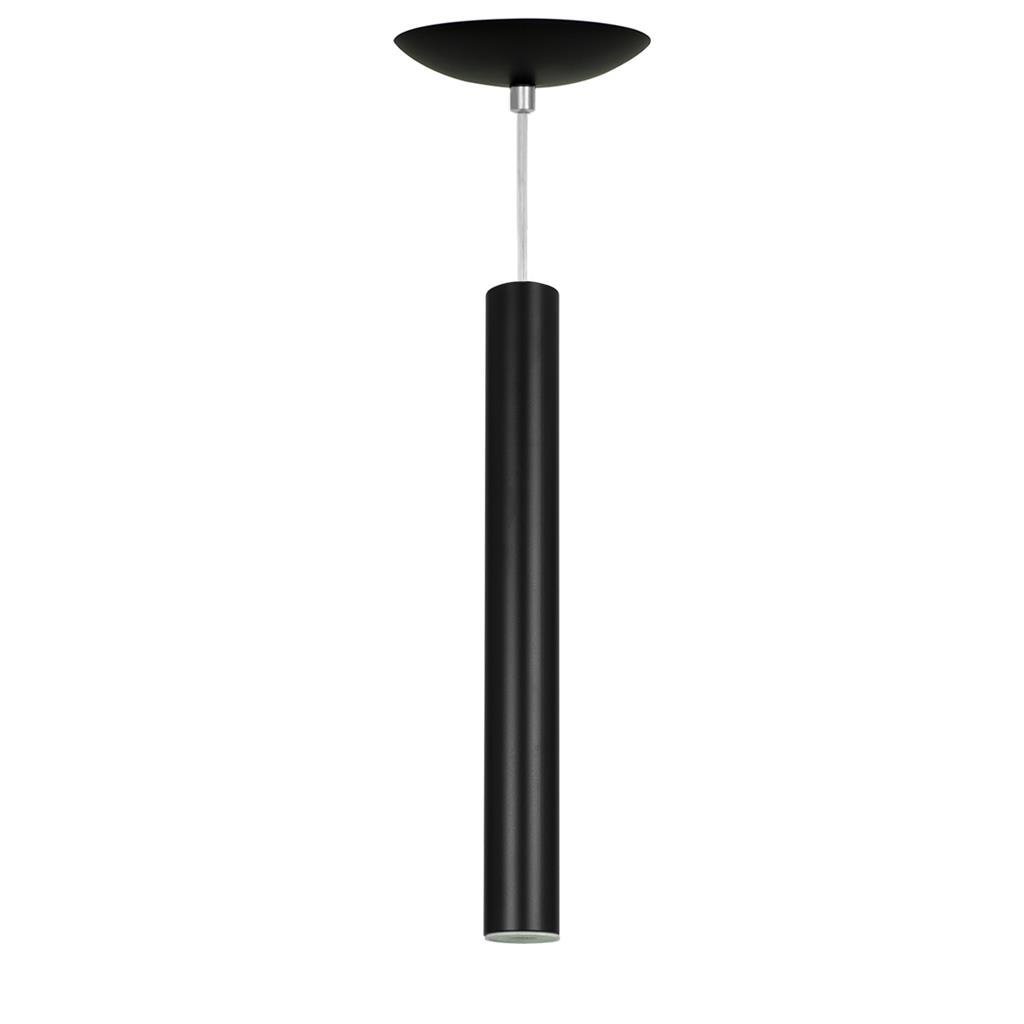 Kit 4 Pendente Tubo Cilindro Preto 40Cm + Led 6k - 3