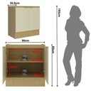 Ver imagem 3 de Balcão com Rodapé 2 Portas e 1 Prateleira 80cm Nanda TM4213 Nature/Arenas