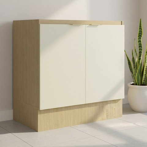 Balcão com Rodapé 2 Portas e 1 Prateleira 80cm Nanda TM4213 Nature/Arenas