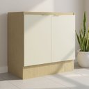 Ver imagem 1 de Balcão com Rodapé 2 Portas e 1 Prateleira 80cm Nanda TM4213 Nature/Arenas