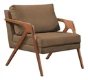 Ver imagem 2 de Kit 02 Poltronas Decorativa Mona Luxo Base de Madeira Maciça Sala Recepção Veludo Marrom do Lar Móve