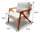 Ver imagem 3 de Kit 02 Poltronas Decorativa Mona Luxo Base de Madeira Maciça Sala Recepção Veludo Marrom do Lar Móve