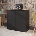 Ver imagem 1 de Balcão Multiuso para Forno e Microondas Armário Organizador Smart - Preto e Cedro