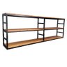 Prateleira de Parede para Livros - Modelo Industrial - Ferro Preto e Madeira Maciça - 2