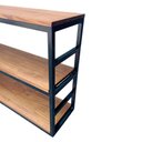 Ver imagem 4 de Prateleira de Parede para Livros - Modelo Industrial - Ferro Preto e Madeira Maciça