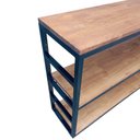 Ver imagem 5 de Prateleira de Parede para Livros - Modelo Industrial - Ferro Preto e Madeira Maciça