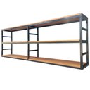 Ver imagem 3 de Prateleira de Parede para Livros - Modelo Industrial - Ferro Preto e Madeira Maciça