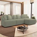 Ver imagem 1 de Sofá 4 Lugares com Chaise Direito Sala Living 288cm Arlo F04 Bouclê Oliva - Lyam Decor