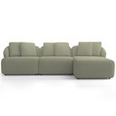 Ver imagem 3 de Sofá 4 Lugares com Chaise Direito Sala Living 288cm Arlo F04 Bouclê Oliva - Lyam Decor