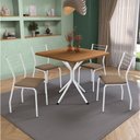 Ver imagem 1 de Mesa de Jantar 4 Lugares Natalia Branco/canela/bege - Kappesberg Crome