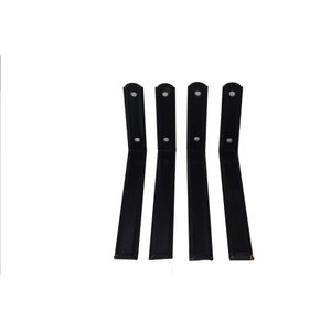 Kit 4 peças Suporte cantoneira Invertida - Mod. "U" p/ prateleira de 25cm - Preta