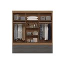 Ver imagem 4 de Guarda Roupa Casal 3 Portas de Correr e 9 Gavetas C- Pés Click 3.9 Jatobá-areia - Santos Andirá