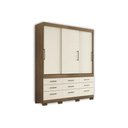 Ver imagem 1 de Guarda Roupa Casal 3 Portas de Correr e 9 Gavetas C- Pés Click 3.9 Jatobá-areia - Santos Andirá