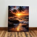 Ver imagem 3 de Kit 3 Quadro Decorativo Paisagem Praia Mar para Casa Hotel Qualidade Premium Moderno 28x20cm