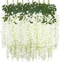 Ver imagem 1 de 12 Glicinas Artificials Trepadeira Realista Flores Folhagem:Branco