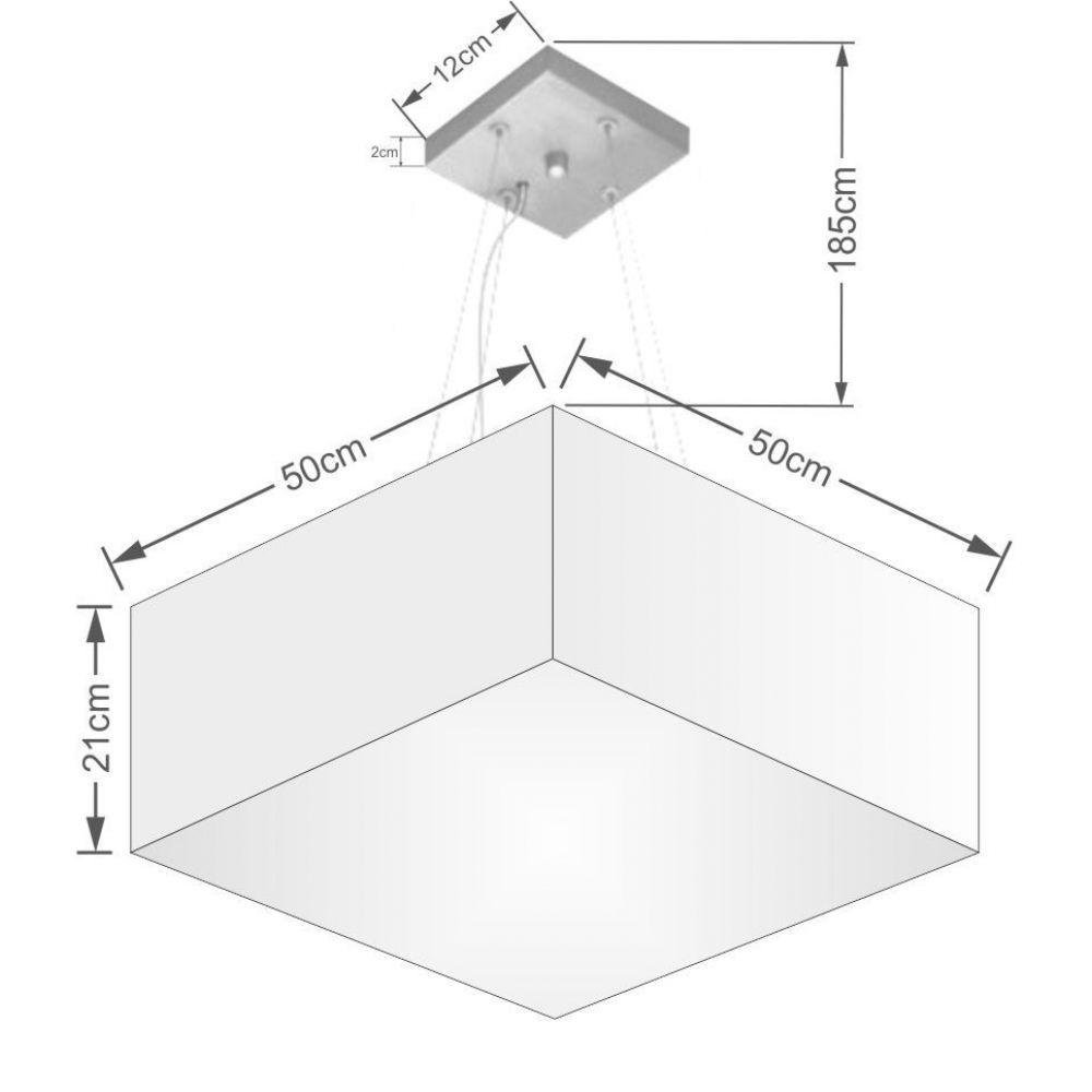 Lustre Pendente Quadrado Md-4040 21/50x50cm Café Bivolt - 2