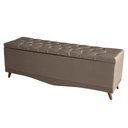 Ver imagem 3 de Kit de Quarto Cabeceira de Cama Box e Calçadeira Baú Toquio Casal Queen 160 Cm Suede Capuccino Eli