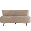 Ver imagem 3 de Sofá Chaise Living 2 Lugares 160cm para Sala Istambul K01 Veludo Bege - Lyam Decor