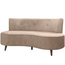 Ver imagem 1 de Sofá Chaise Living 2 Lugares 160cm para Sala Istambul K01 Veludo Bege - Lyam Decor