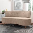 Ver imagem 2 de Sofá Chaise Living 2 Lugares 160cm para Sala Istambul K01 Veludo Bege - Lyam Decor